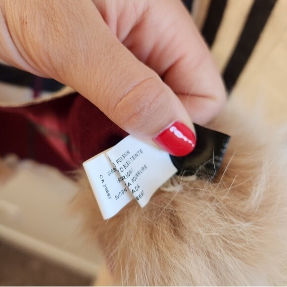 Plaid Fur Pom Pom Scarf - Picture 6 of 6